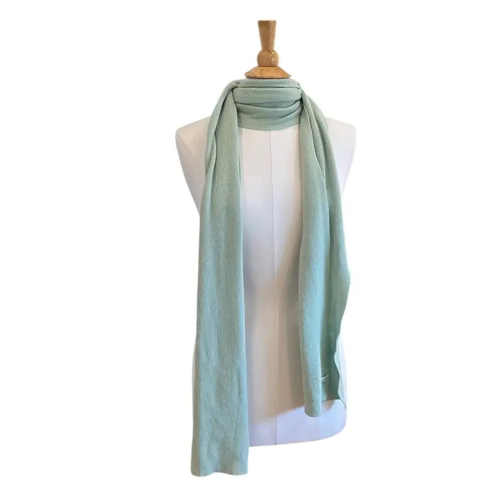 Vintage United Colors of Benetton Pastel Green Long Scarf, Made in Italy